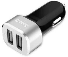 Crong Power automobilinis įkroviklis 24W su dviem USB prievadais (aliuminis)