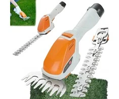 Akumuliatorinės žolės ir krūmų žirklės SL-0121, 12V, 2W1