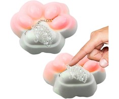 Lean Toys Antistresinis žaislas katės letena 6x6x2 cm baltas