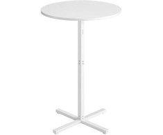 Songmics Vasagle Apvalus baro stalas 60 x 60 x 104,5 cm sniego baltumo
