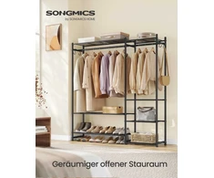 Songmics Atvira drabužių spinta juoda