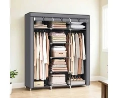 Songmics Audinių spinta 150 x 175 cm pilka