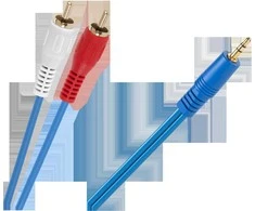 Oem Kabelis 2xRCA - AUX 3.5mm 3m Mėlynas