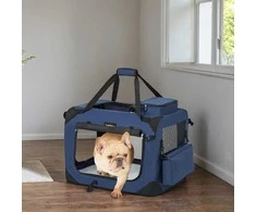 Songmics Augintinio transporto dėžė sulankstoma 50x35x35 cm tamsiai mėlyna