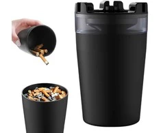 Automobilinė peleninė su cigarečių gesintuvu, juoda