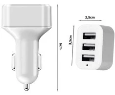 Car car charger for cigarette lighter sockets 3xusb