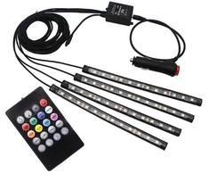 Automobilio LED apšvietimas su nuotolinio valdymo pultu