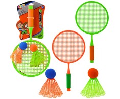 Lean Toys Badmintono rinkinys su 2 raketėmis ir 2 kamuoliukais, 48 cm