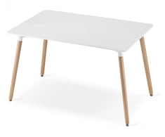 Baldų komplektas ADRIA stalas ir 4 WAT kėdės, baltas, 120 × 80 × 75 cm