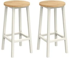 Songmics Barhocker 2er Set ebenholzschwarz-eichenbeige-baltas