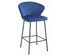 Leobert Baro kėdė GATTA su aksomine sėdyne, tamsiai mėlyna, 90,5 cm