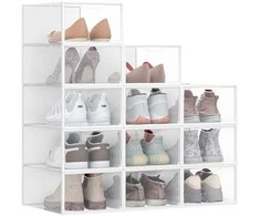 Songmics Batų dėžės 12 vnt. rinkinys su durelėmis 33,2 x 23 x 14,5 cm