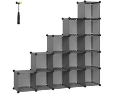 Songmics "pasidaryk pats" batų lentyna iš 16 kubelių 31 x 123 x 123 cm