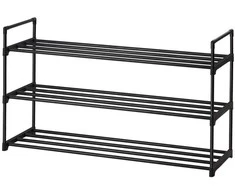 Songmics Batų lentyna 3 lygių 92x30x54 cm juoda