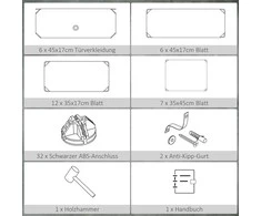 HOMCOM batų lentyna, DIY surenkama lentyna 6 poroms batų, plastikas/plienas, juoda+balta, 49x36,5x108 cm