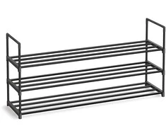Songmics 3 lygių metalinė batų lentyna 30 x 116 x 55 cm, sukraunama viena ant kitos