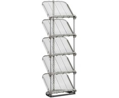 Songmics Batų lentyna su įstrižais laikikliais 24,5 x 28,4 x 102,5 cm pilka
