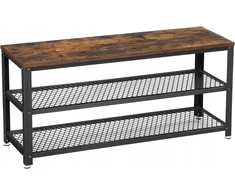 Batų suoliukas Vasagle, 100x45x30cm, ruda/juoda