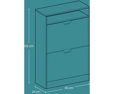 Songmics Batų spinta VASAGLE, 60 x 24 x 102 cm, 2 skyriai