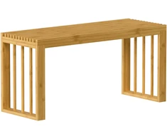 Batų suoliukas iš bambuko be atlošo, natūralios spalvos, 90 × 33 × 43 cm