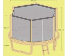 Songmics Batutas 183 cm, sodo batutas, su apsauginiu tinklu
