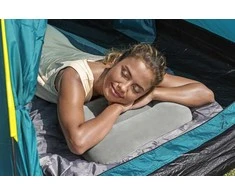BESTWAY 67121 Kelioninė pripučiama veliūrinė pagalvėlė pilka