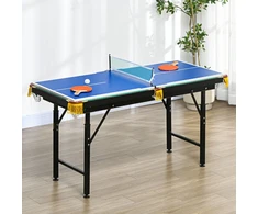 SPORTNOW 2in1 daugiafunkcis žaidimų stalas, stalo tenisas, biliardas, su priedais, vaikams, paaugliams, suaugusiems, plieno, 140x63x60-80 cm, žalias