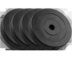Bituminių svarelių rinkinys 4x5kg, skylė 31mm, klasikinė plokštelė, REBEL ACTIVE