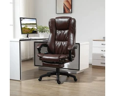 Vinsetto biuro kėdė vadovo kėdė sukamoji reguliuojamo aukščio ergonomiška su masažo funkcija, kojų atrama, galvos atrama ir atlošimo funkcija, dirbtinė oda, 68,5x68,5x113-121 cm