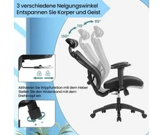Biuro kėdė SONGMICS juoda 115-125 cm