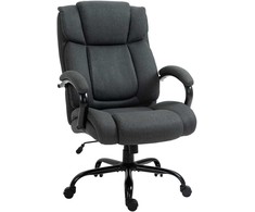 Vinsetto biuro kėdė, ergonomiška darbo kėdė, besisukanti kėdė su paminkštintais porankiais, keliamoji galia iki 220 kg, pilka