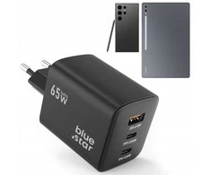 BlueStar Telefono įkroviklis Blue Star GaN 2 x USB C + USB A QC4.0 PD 4A 65W VT-43 juodas