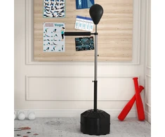 Bokso kriaušė su refleksine lazda, reguliuojamo aukščio, juoda, 76 × 48 × 160–205 cm
