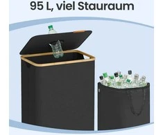 Butelių konteineris 100 L su dangčiu ir vidiniu maišu