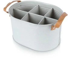 Home Styling Collection Butelių dėžė Metalinė Pilka 6 buteliams