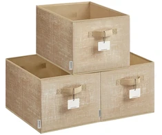 SONGMICS laikymo dėžių rinkinys, 3 vnt., 40 x 30 x 24 cm, smėlio spalvos