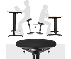 Songmics Darbo taburetė 60-85 cm juoda