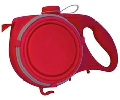 Dog-cat pavadėlis with water bowl bag drinker