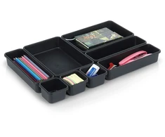 Storage Solutions Vilde Rašomojo stalo stalčių organizatorius juodas modulinis 8 vnt.