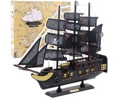 Lean Toys Dekoratyvinis Burinis Laivas Juodas Pearl 40x35 cm