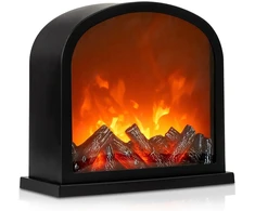 Dekoratyvinis LED židinys, juodas, 30 × 13 × 27,5 cm