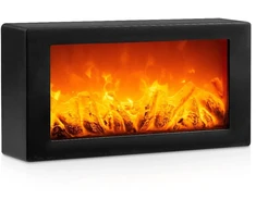 Dekoratyvinis LED židinys, juodas, 38 × 10 × 19,5 cm