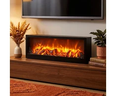 Dekoratyvinis LED židinys, juodas, 60 × 10 × 20 cm