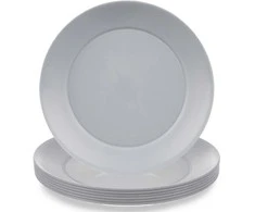Desertinės plastikinės lėkštės pilkos 20,5 cm 6 vnt.