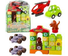 Lean Toys Dinozaurų tematikos konstruktoriaus komplektas su 49 dalimis