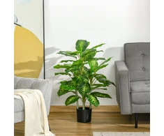 Dirbtinė diefenbachija su cementiniu vazonu, žalia ir juoda, 95 cm