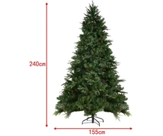 Dirbtinė kalėdinė eglutė su 600 LED lempučių ir stovu, žalia, 240 × 155 cm