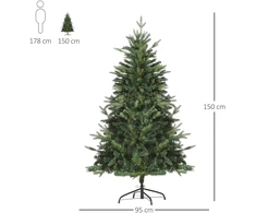 Dirbtinė kalėdinė eglutė su 946 šakelių galiukais, žalia, 150 cm