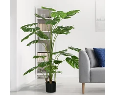 Dirbtinis augalas HOMCOM, dirbtinė Monstera Deliciosa, 180 cm aukščio dirbtinis medis su 24 šakomis, kambarinis augalas, dekoratyvinis augalas patalpoms, žalias