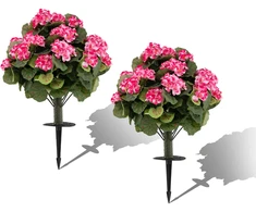 Dirbtinės pelargonijos rožinės 2 vnt.